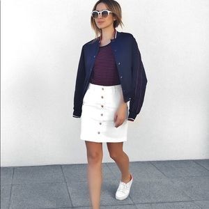 Madewell White Denim Mini Skirt